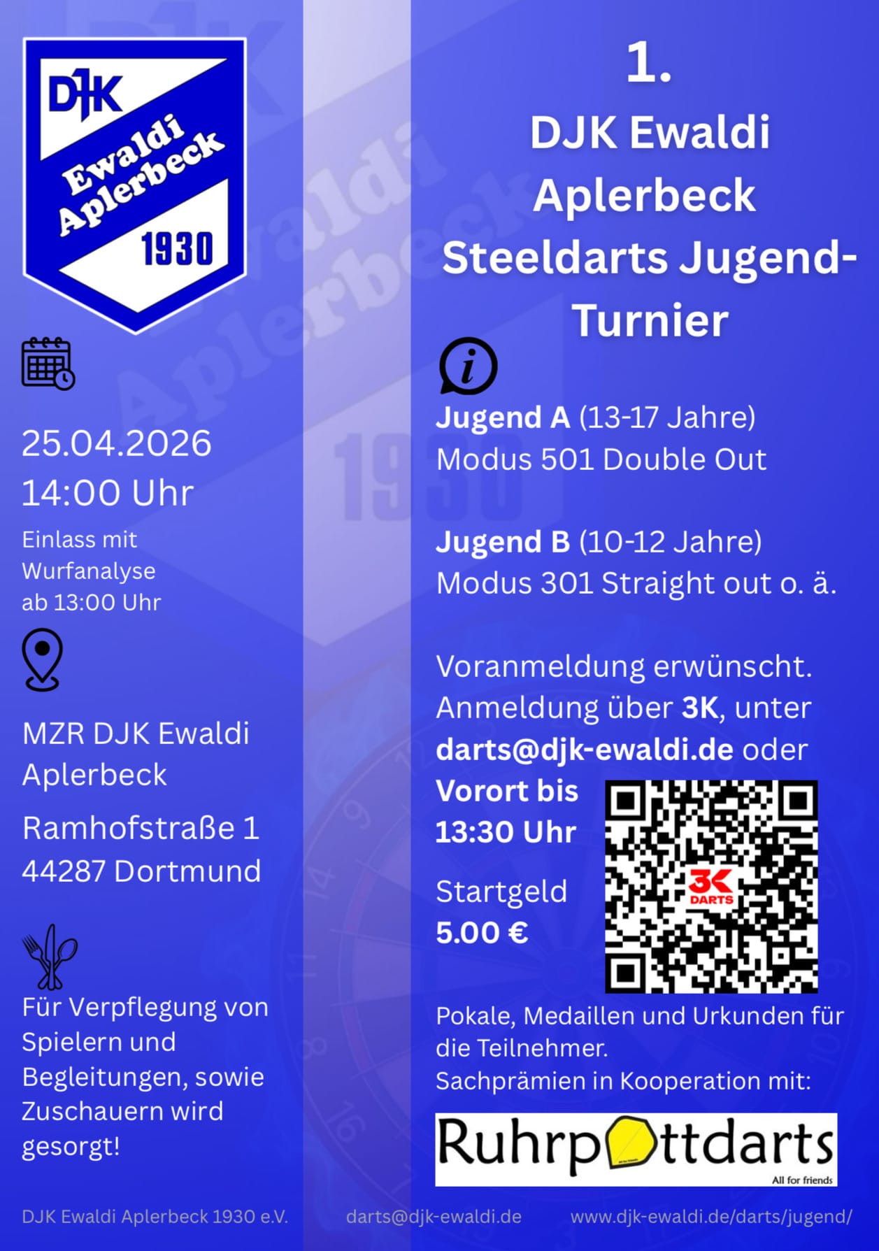 1. DJK Ewaldi Aplerbeck Steeldart Jugend-Turnier
