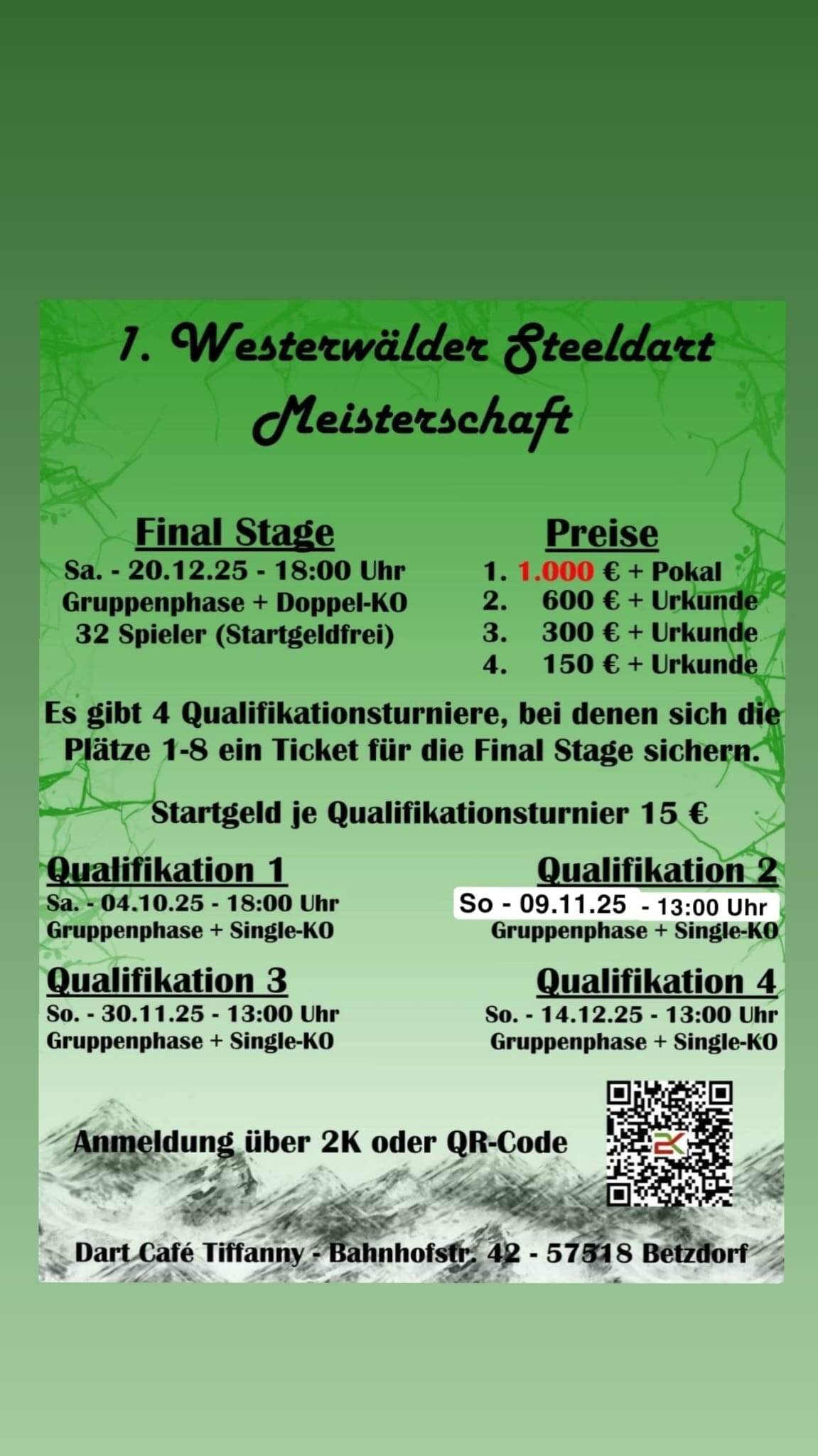 1. Westerwaelder Steeldart Meisterschaft - Final Stage