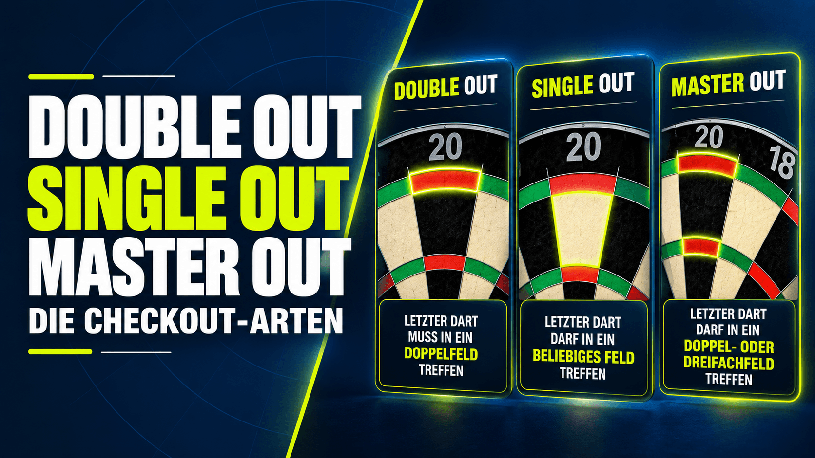 Double Out, Single Out, Master Out: Die Checkout-Arten