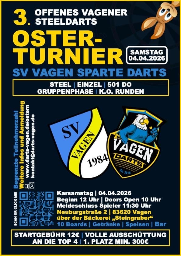 3. Offenes Vagener Steeldarts Ostertunier – Bild 1