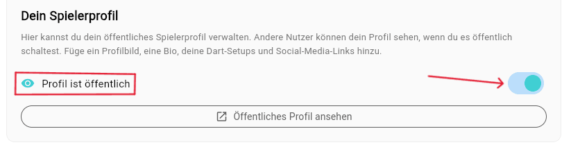 Profil öffentlich machen Option zu unauffällig