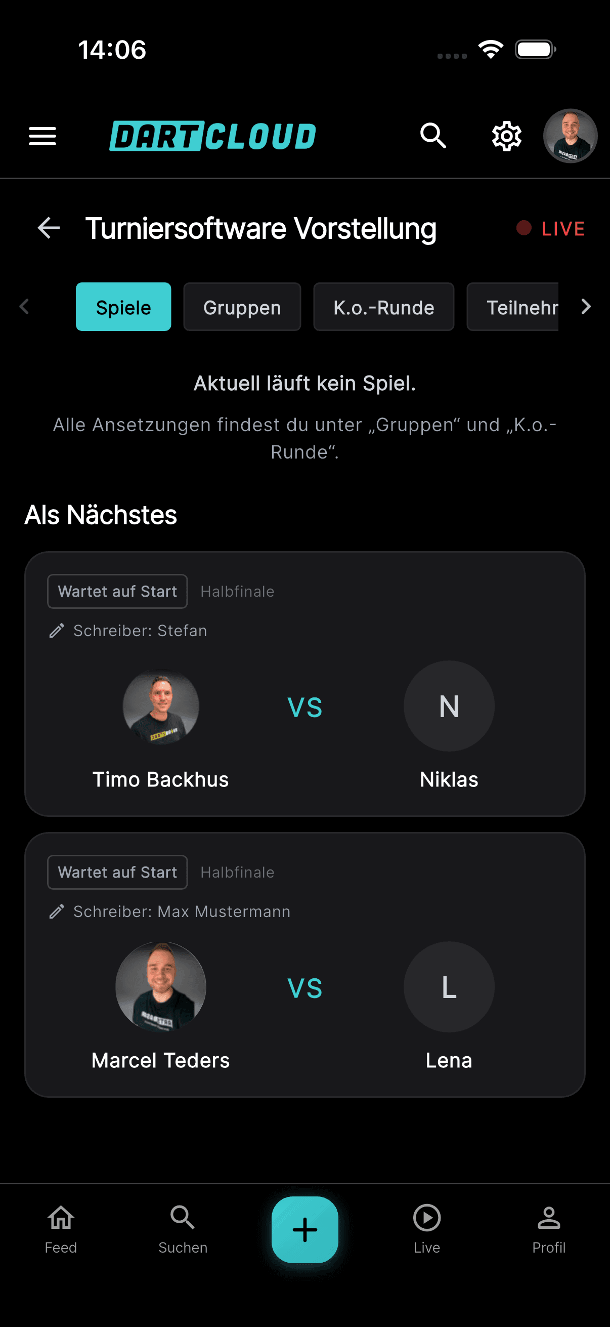 Gruppe A mit allen Ergebnissen im Detail.