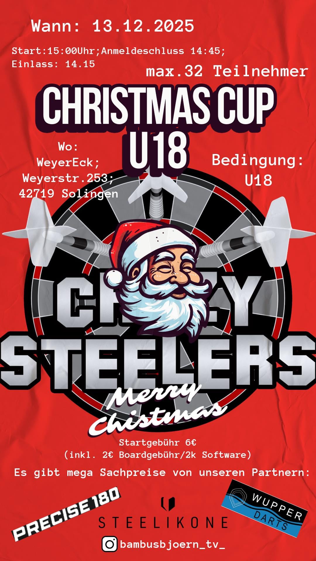 Crazy Steelers Christmas Cup U18