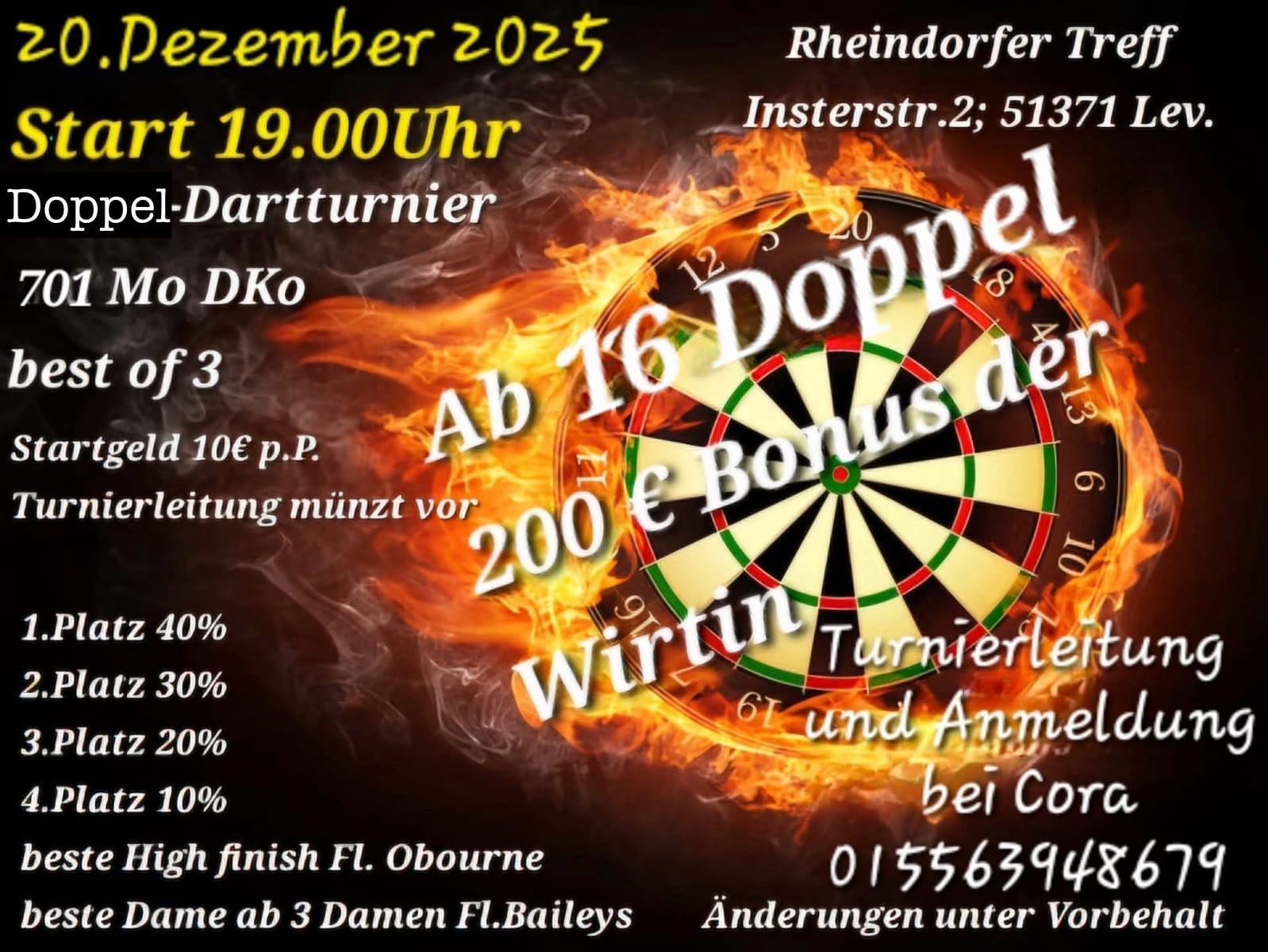 Doppel-Dartturnier Rheindorfer Treff