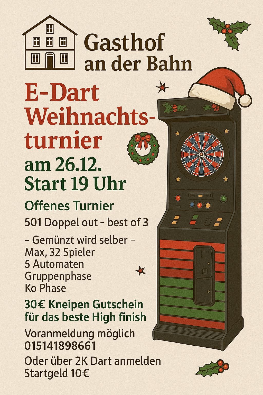 E-Dart Weihnachtsturnier Gasthof an der Bahn