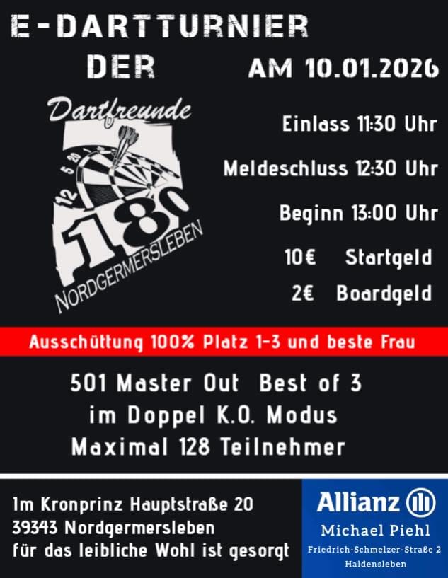 E-Dartturnier Dartfreunde 180 Nordgermersleben