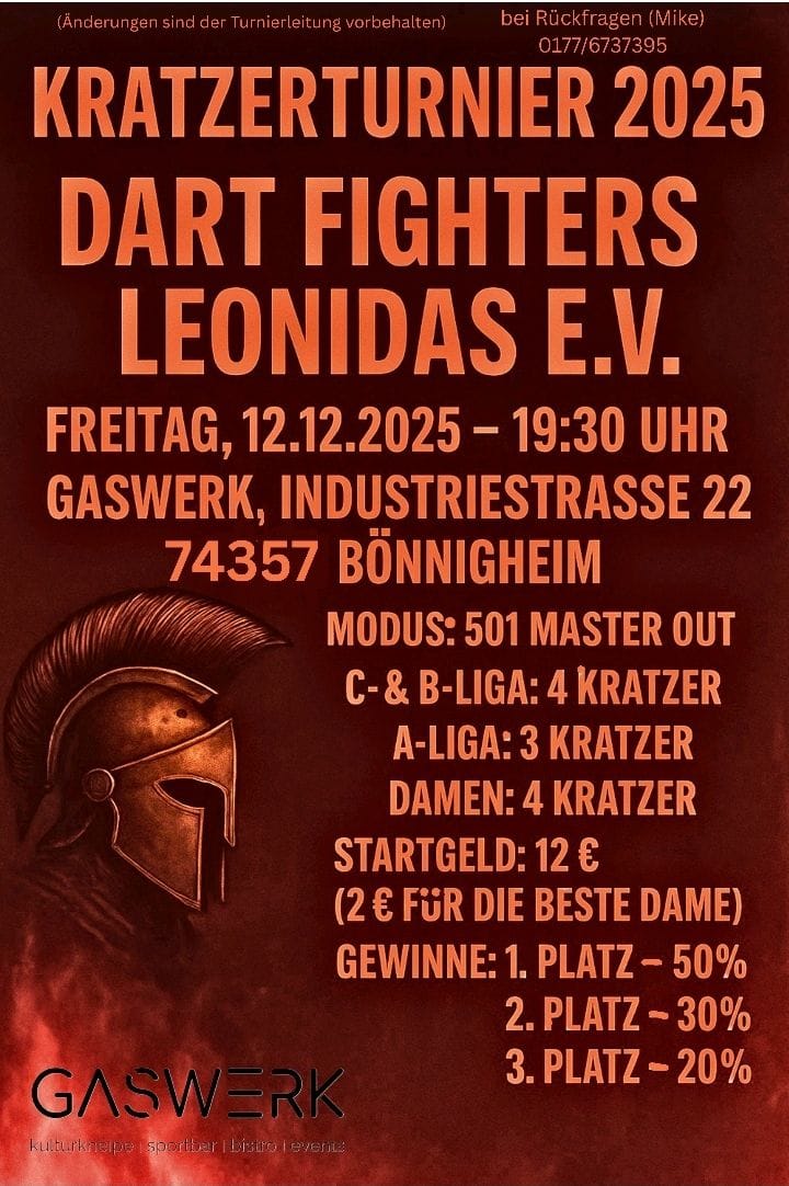 Kratzerturnier 2025 Dart Fighters Leonidas