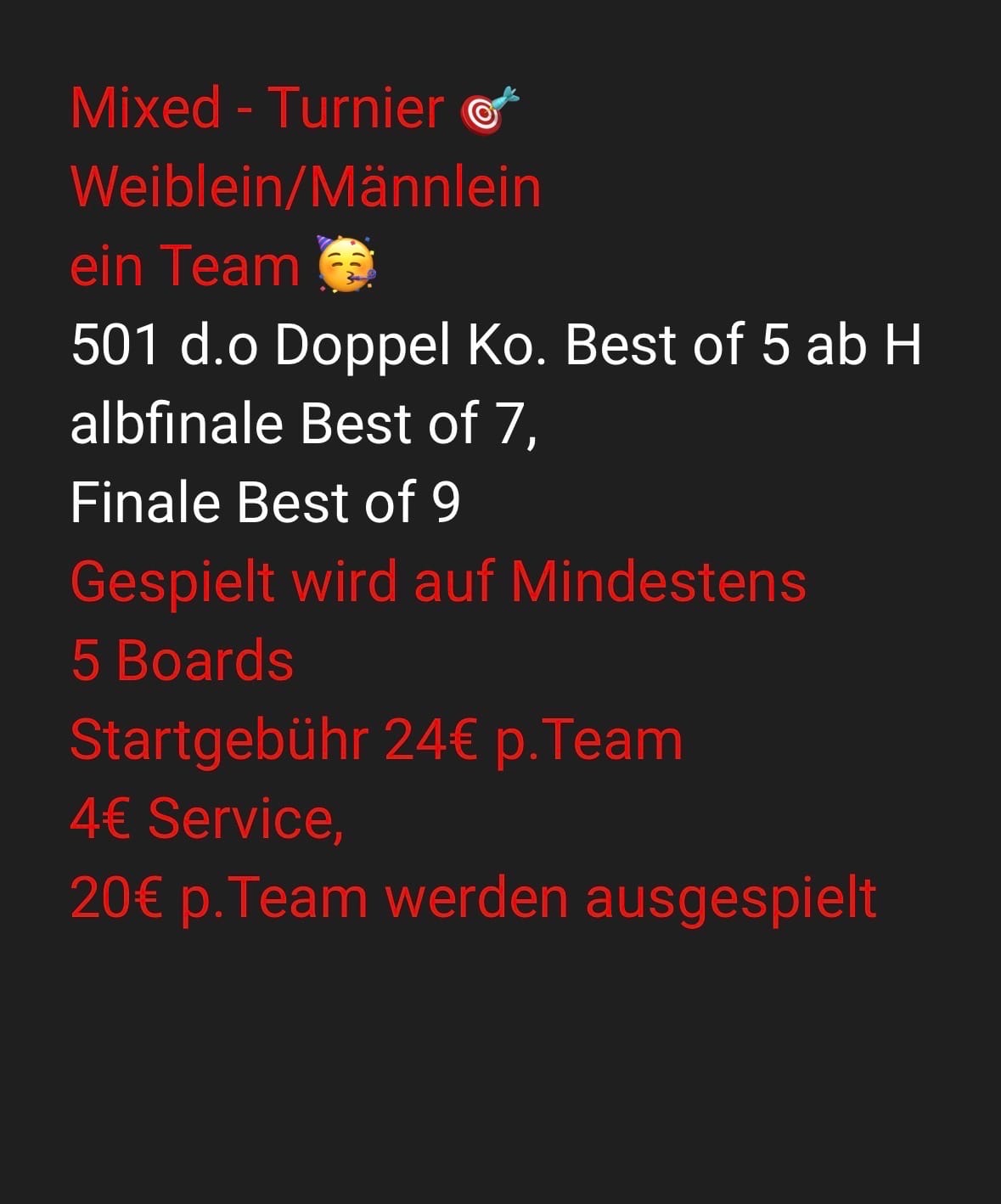 Mixed- Turnier / Frau mit Mann