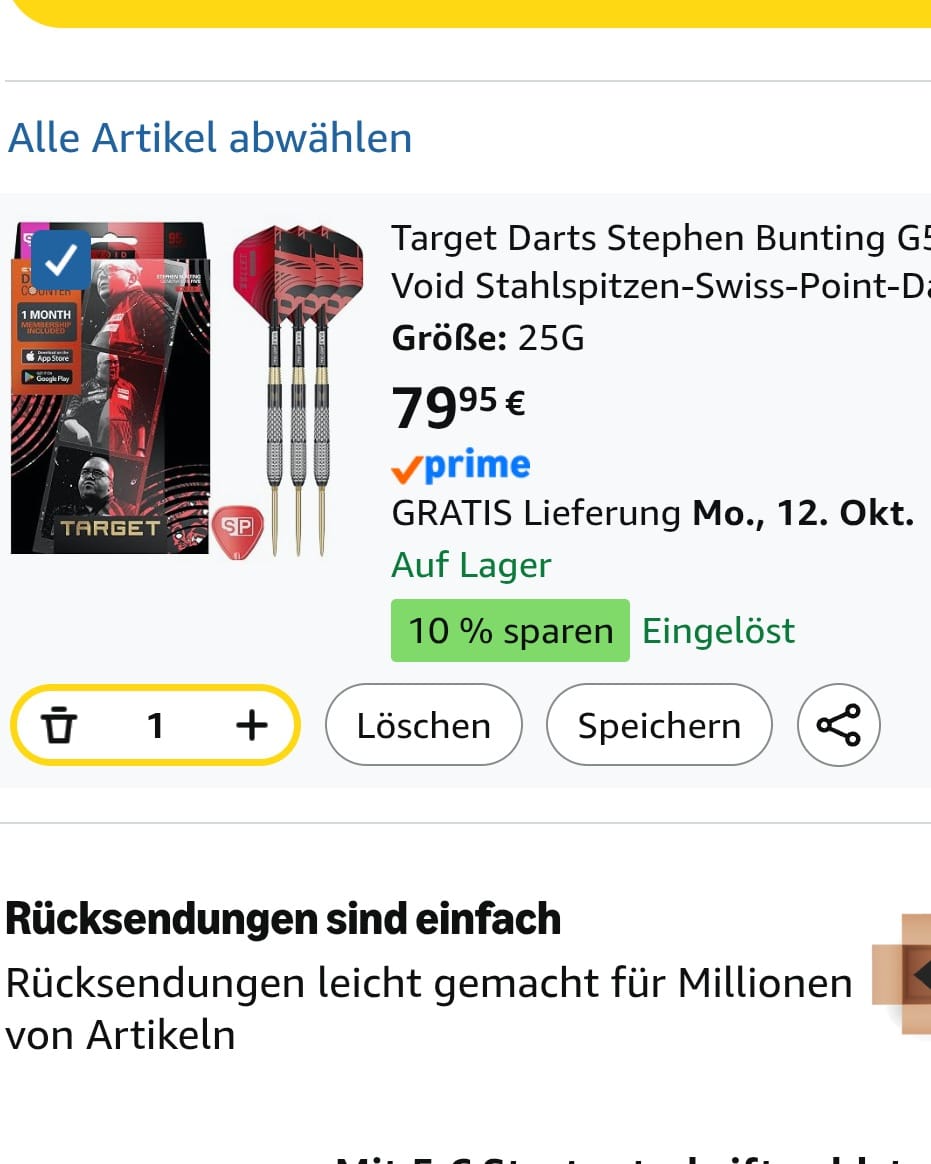 Ollis Dartgarage: Das erlebe ich selten:.nach den tollen Amazon Prime Day Ang…