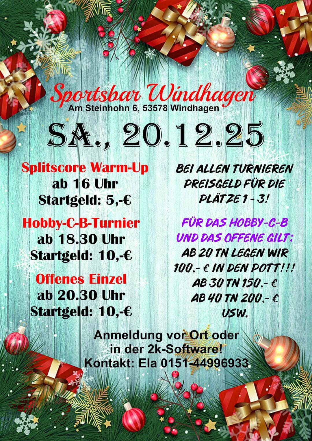 Sportsbar Windhagen Offenes Einzel