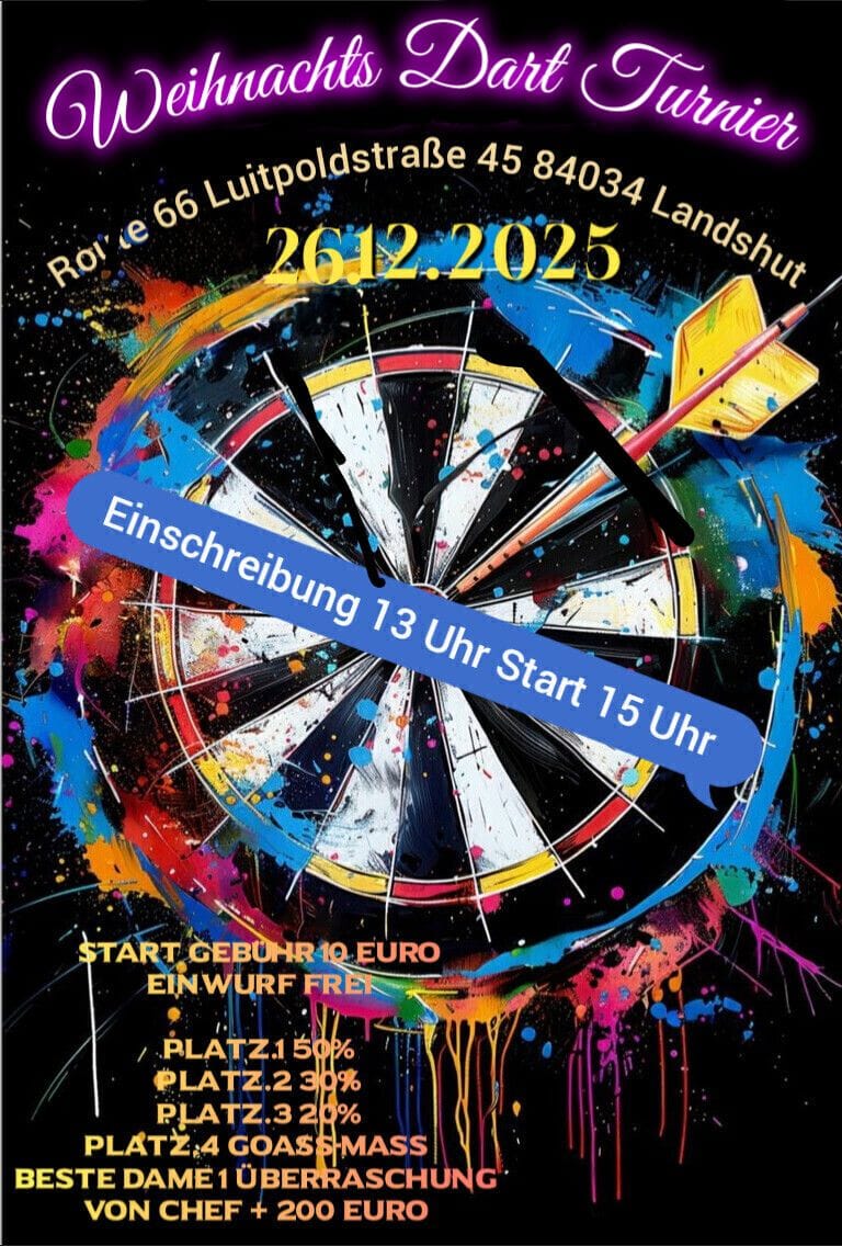 Weihnachts Dart Turnier Route 66 Landshut